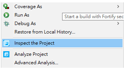Inspect the Projec